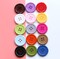 GANSSIA 1 Inch (25mm) 15 Colors Assorted Buttons Sewing Flatback Button Multicolors Pack of 90 with Box (Each Color 6 pcs)